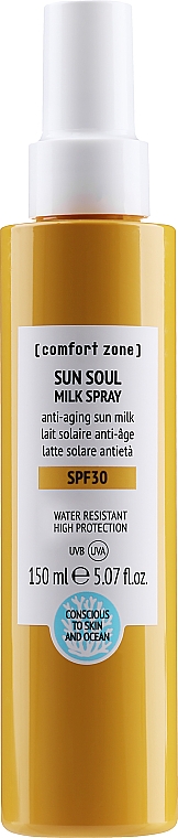 Przeciwstarzeniowe mleczko przeciwsłoneczne w sprayu do ciała - Comfort Zone Sun Soul Milk SPF 30 — Zdjęcie N1