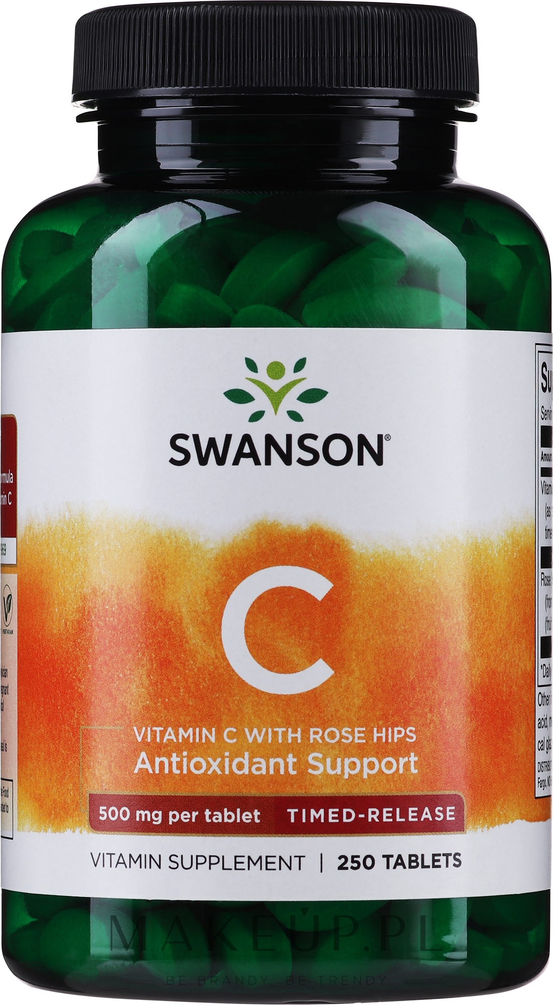 Witamina C o przedłużonym uwalnianiu z dodatkiem dzikiej róży - Swanson Timed-Release Vitamin C with Rose Hips — Zdjęcie 250 szt.