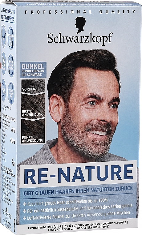 Krem do włosów maskujący siwiznę dla mężczyzn - Schwarzkopf Re-Nature Men Re-Pigmentation Cream — Zdjęcie N3