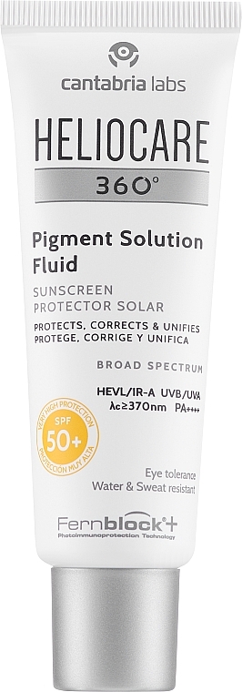Fluid do twarzy z filtrem przeciwsłonecznym przeciw przebarwieniom - Cantabria Labs Heliocare 360 Pigment Solution Fluid Spf50+ — Zdjęcie N1