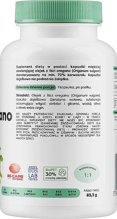 Kapsułki na odporność Olejek z oregano, 180 mg - Osavi Oregano Oil For Immunity 180 Mg — Zdjęcie N2