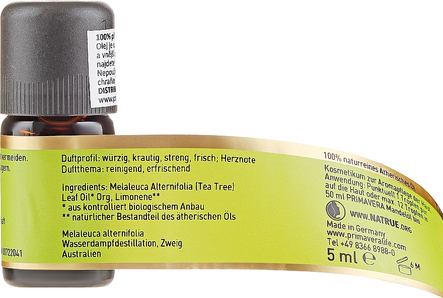 Olejek z drzewa herbacianego - Primavera Organic Tea Tree Oil — Zdjęcie N2