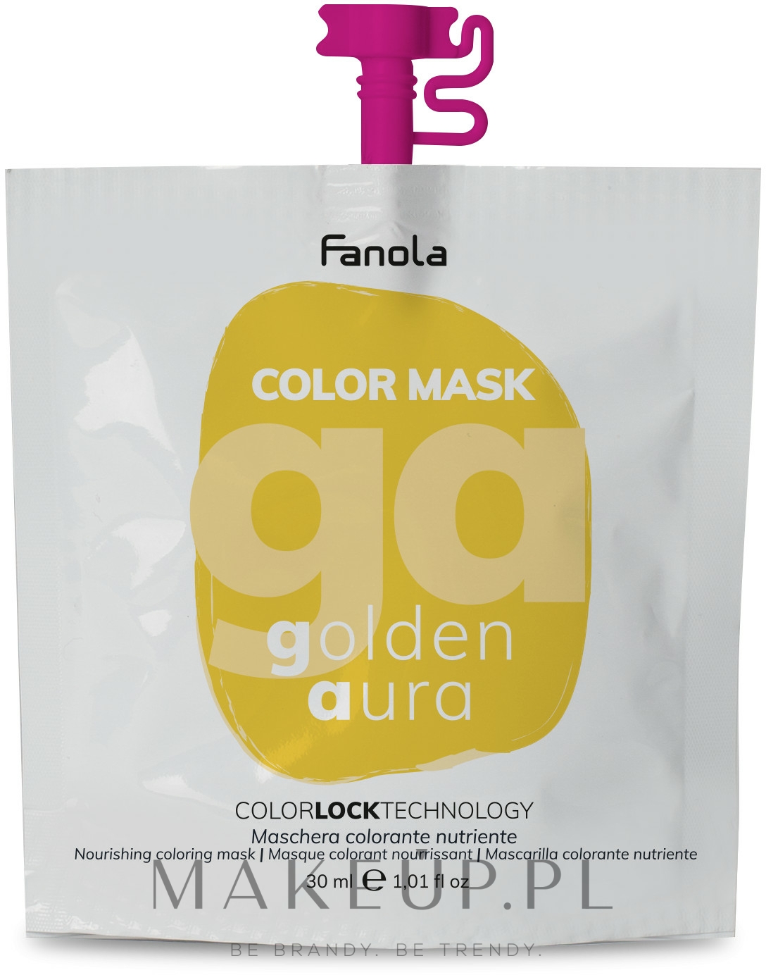 Koloryzująca maska do włosów, 30 ml - Fanola Color Mask — Zdjęcie Golden