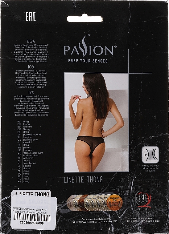 PRZECENA! Damskie majtki Linette Thong, black - Passion * — Zdjęcie N5