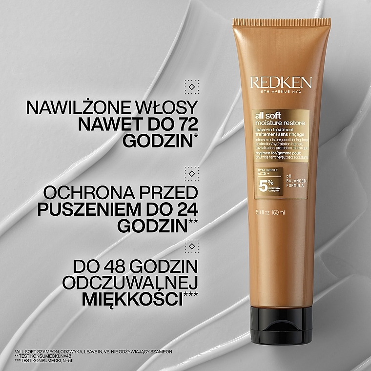 Nawilżająca odżywka bez spłukiwania - Redken All Soft Moisture Restore Leave-In Treatment — Zdjęcie N2