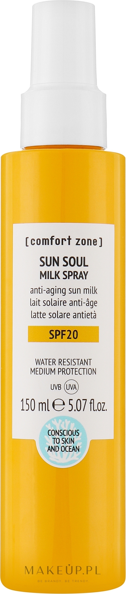 Spray z filtrem przeciwsłonecznym - Comfort Zone Sun Soul Milk Spray SPF20 — Zdjęcie 150 ml