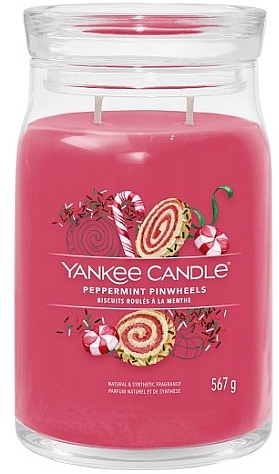 Świeca zapachowa w słoiku Peppermint Pinwheels, 2 knoty - Yankee Candle Singnature  — Zdjęcie N1