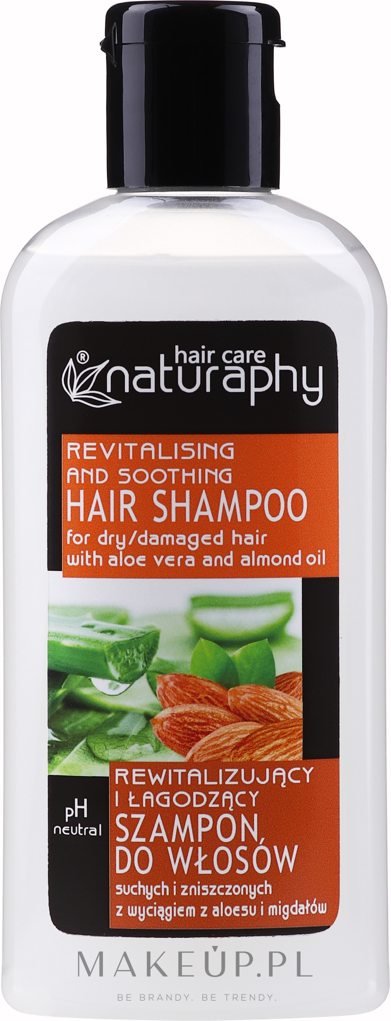 Rewitalizujący i łagodzący szampon do włosów suchych i zniszczonych z wyciągiem z aloesu i migdałów - Naturaphy — Zdjęcie 100 ml
