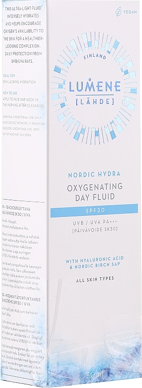 PRZECENA! Nawilżający fluid do twarzy SPF 30 - Lumene Lahde Nordic Hydra Oxygenating Day Fluid * — Zdjęcie N2