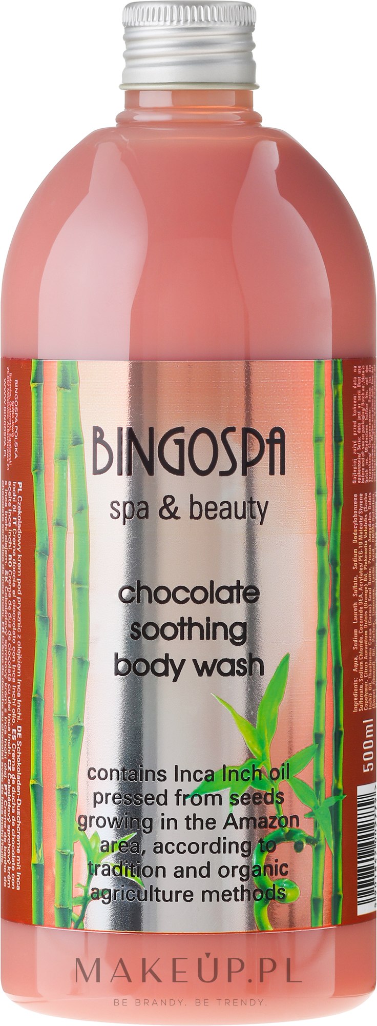 Kojący czekoladowy krem pod prysznic z olejem inca inchi - BingoSpa Chocolate Soothing Body Wahs — Zdjęcie 500 ml