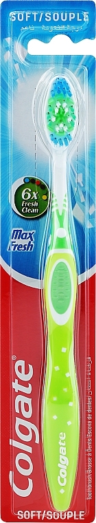 Miękka szczoteczka do zębów, jasnozielona - Colgate Max Fresh Soft — Zdjęcie N1