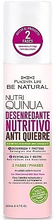Dwufazowy produkt do rozczesywania włosów - Placenta Life Be Natural Nutri Quinoa Nutritive Anti-Breakout Detangler — Zdjęcie N1