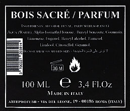 Arte Profumi Bois Sacre - Perfumy — Zdjęcie N3