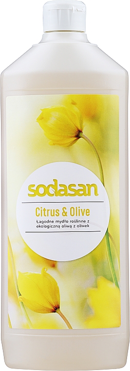 Bakteriobójcze mydło w płynie Cytryna i oliwka - Sodasan Citrus And Olive Liquid Soap — Zdjęcie N3