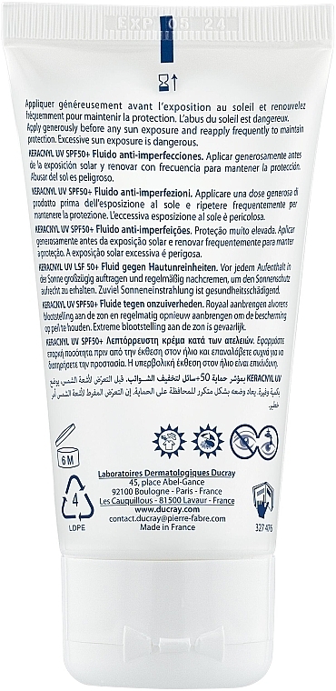 Fluid przeciw niedoskonałościom do twarzy - Ducray Keracnyl UV Anti Blemish Fluid SPF50+ — Zdjęcie N2