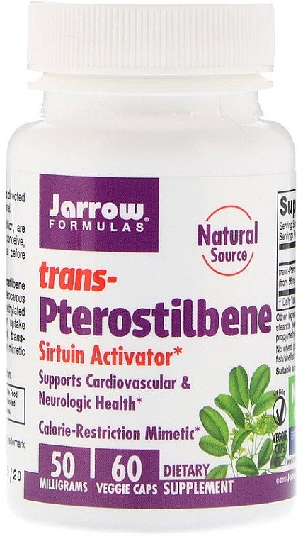 PRZECENA! Aktywator sirtuin w kapsułkach - Jarrow Formulas Trans-Pterostilbene, 50 mg * — Zdjęcie N1
