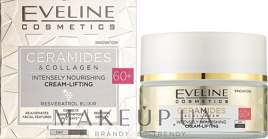 Intensywnie odżywczy krem liftingujący 60+ - Eveline Cosmetics Ceramidy & Kolagen — Zdjęcie N2