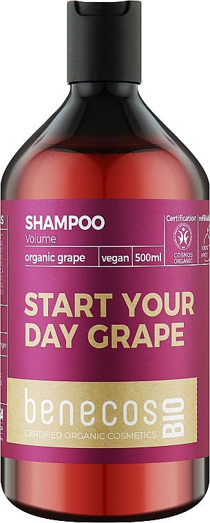 Szampon do włosów - Benecos Volumizing Shampoo Organic Grape Oil — Zdjęcie N1
