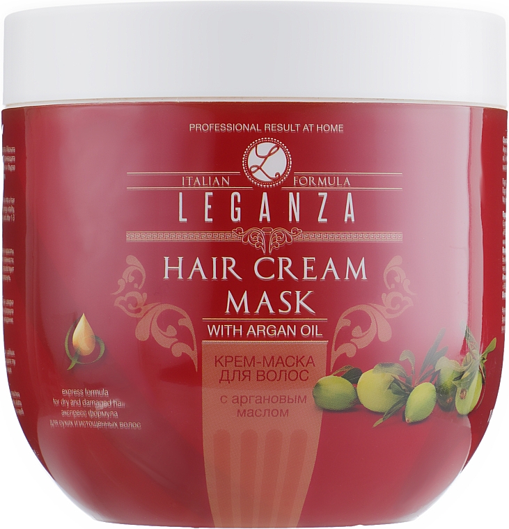 Kremowa maska do włosów z olejem arganowym - Leganza Cream Hair Mask With Argan Oil (bez dozownika) — Zdjęcie N1