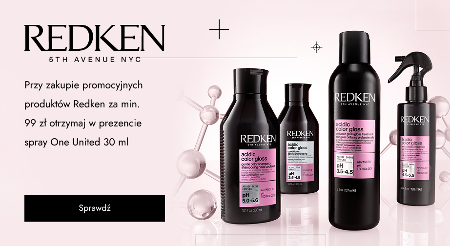 Przy zakupie promocyjnych produktów Redken za min. 99 zł otrzymaj w prezencie spray One United 30 ml.