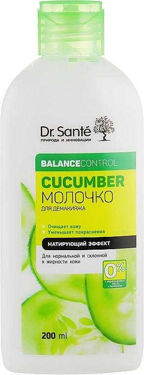 Ogórkowe mleczko normalizujące do demakijażu - Dr Sante Cucumber Balance Control