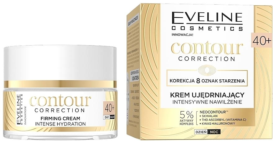 Intensywnie nawilżający krem ujędrniający 40+ - Eveline Contour Correction Firming Cream 40+ Intense Hydration — Zdjęcie N1