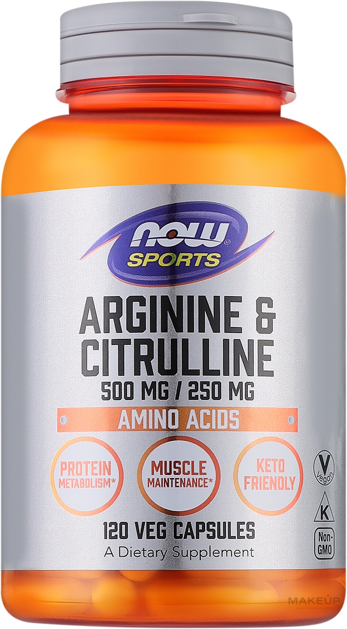 Aminokwasy Arginina i cytrulina - Now Foods Arginine & Citrulline Sports — Zdjęcie 120 szt.