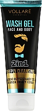 Kup Głęboko oczyszczający żel do mycia twarzy i ciała dla mężczyzn - Vollare Face & Body Wash Gel 2in1 Deeply Cleansing Men