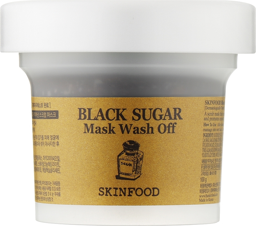Maseczka peelingująca z czarnego cukru - Skinfood Black Sugar Mask Wash Off