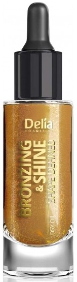 Brązująco-rozświetlający suchy olejek do twarzy, ciała i włosów - Delia Shape Bronzing & Shine 