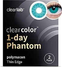 Jednodniowe kolorowe soczewki kontaktowe Blue Walker, 2 sztuki - Clearlab ClearColor 1-Day Phantom — Zdjęcie N1