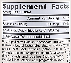 Suplementy odżywcze - Jarrow Formulas Alpha Lipoic Sustain with Biotin 300 mg — Zdjęcie N3