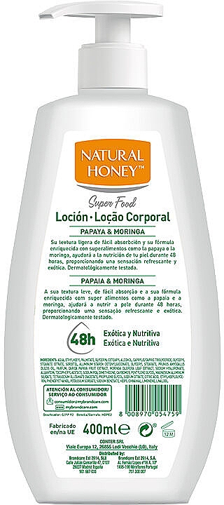 Balsam do ciała - Natural Honey Super Food Papaya & Moringa Body Lotion — Zdjęcie N2