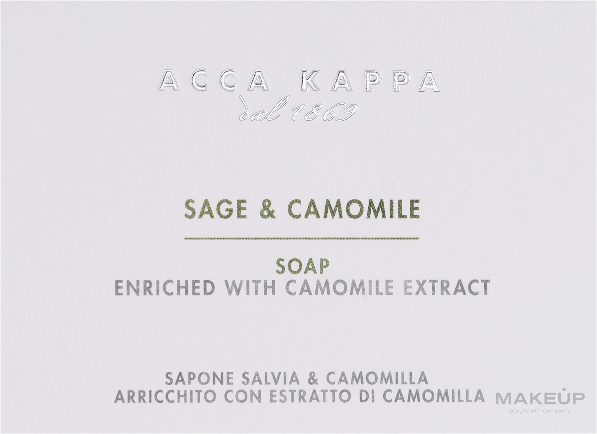 Mydło szałwiowo-rumiankowe - Acca Kappa Sage & Chamomile Soap — Zdjęcie 150 g