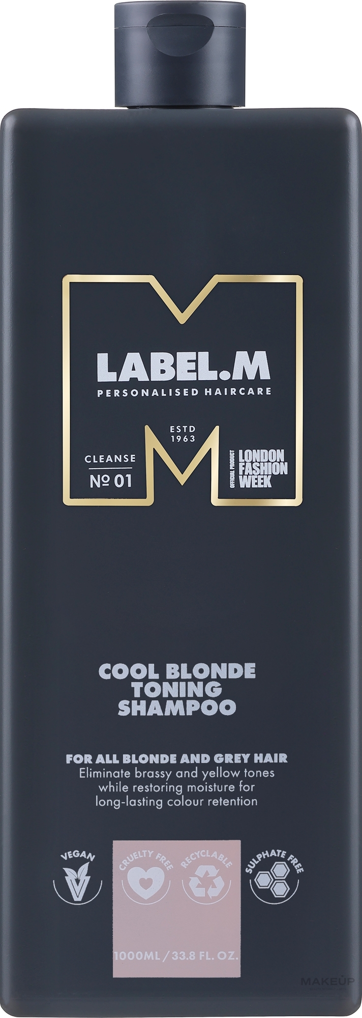 Szampon tonizujący do włosów - Label.m Cool Blonde Toning Shampoo — Zdjęcie 1000 ml