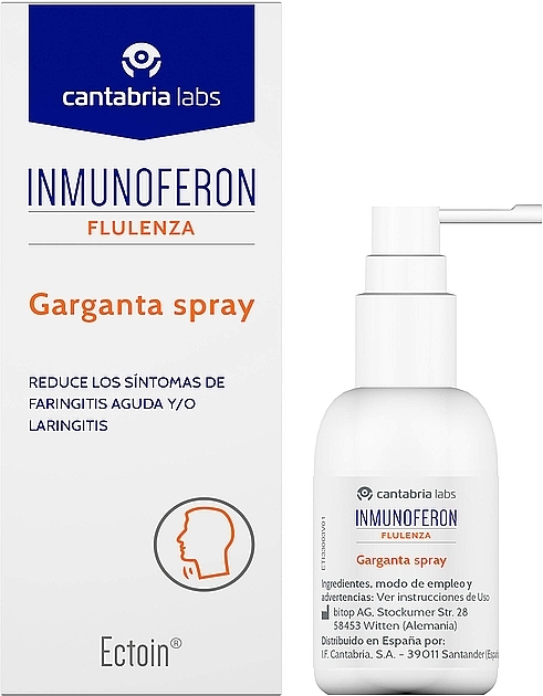 Spray do gardła - Cantabria Labs Inmunoferon Flulenza Garganta Spray — Zdjęcie N1