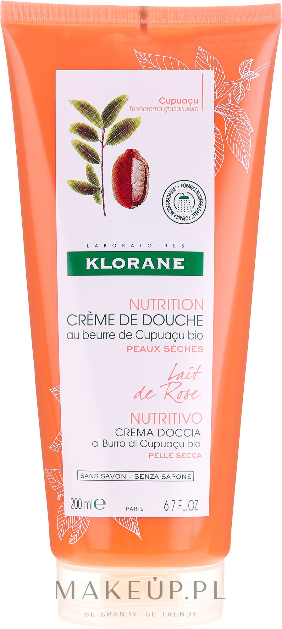 Krem pod prysznic - Klorane Cupuacu Rose Milk Nourishing Shower Cream — Zdjęcie 200 ml