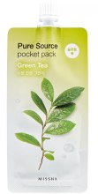 Oczyszczająco-łagodząca maseczka na noc z ekstraktem z zielonej herbaty - Missha Pure Source Pocket Pack Green Tea — Zdjęcie N1
