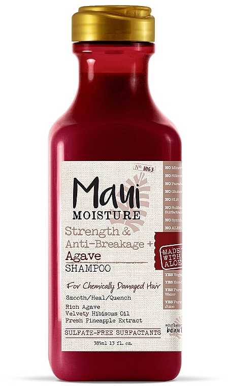 Szampon do włosów zniszczonych Agawa - Maui Moisture Strength & Anti-Breakage + Moisturizing Agave Shampoo — Zdjęcie N1