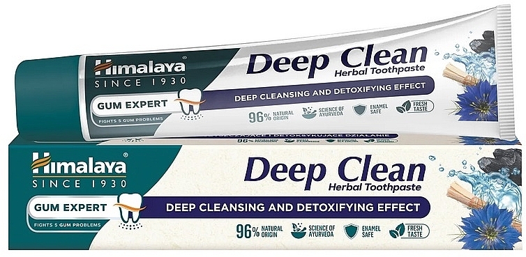 Głęboko oczyszczająca ziołowa pasta do zębów z węglem aktywnym - Himalaya Gum Expert Deep Clean Herbal Toothpaste — Zdjęcie N1