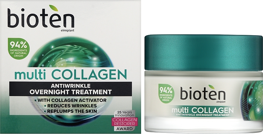 Krem kolagenowy na noc - Bioten Multi Collagen Antiwrinkle Overnight Treatment — Zdjęcie N2