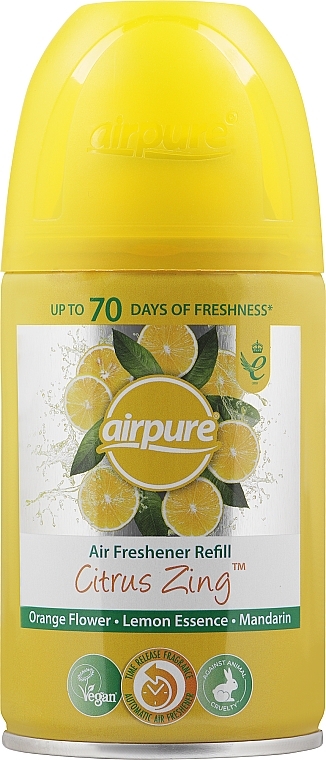Odświeżacz powietrza w sprayu Cytrusy - Airpure Air-O-Matic Refill Citrus Zing — Zdjęcie N1