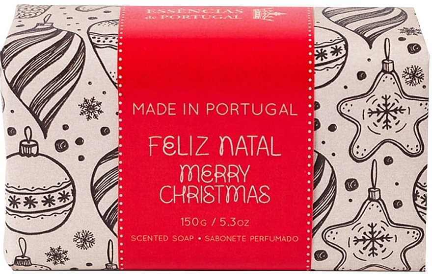 Świąteczne mydło w kostce z prażonymi migdałami - Essencias de Portugal Feliz Natal Merry Christmas Scented Soap — Zdjęcie N1