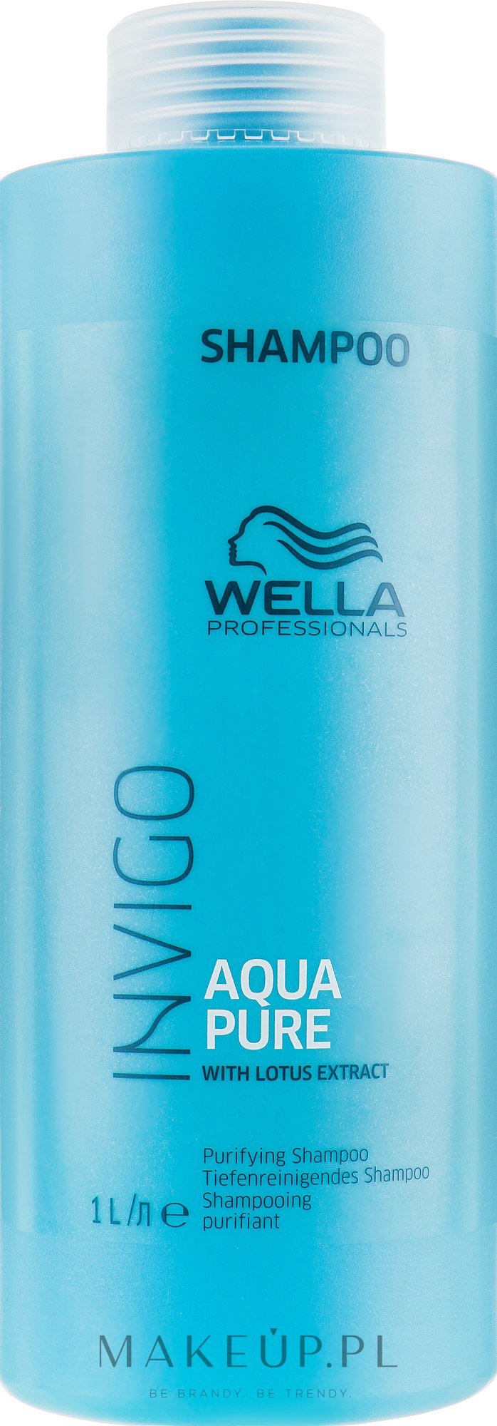 Oczyszczający szampon do włosów z lotosem - Wella Professionals Invigo Aqua Pure Shampoo — Zdjęcie 1000 ml