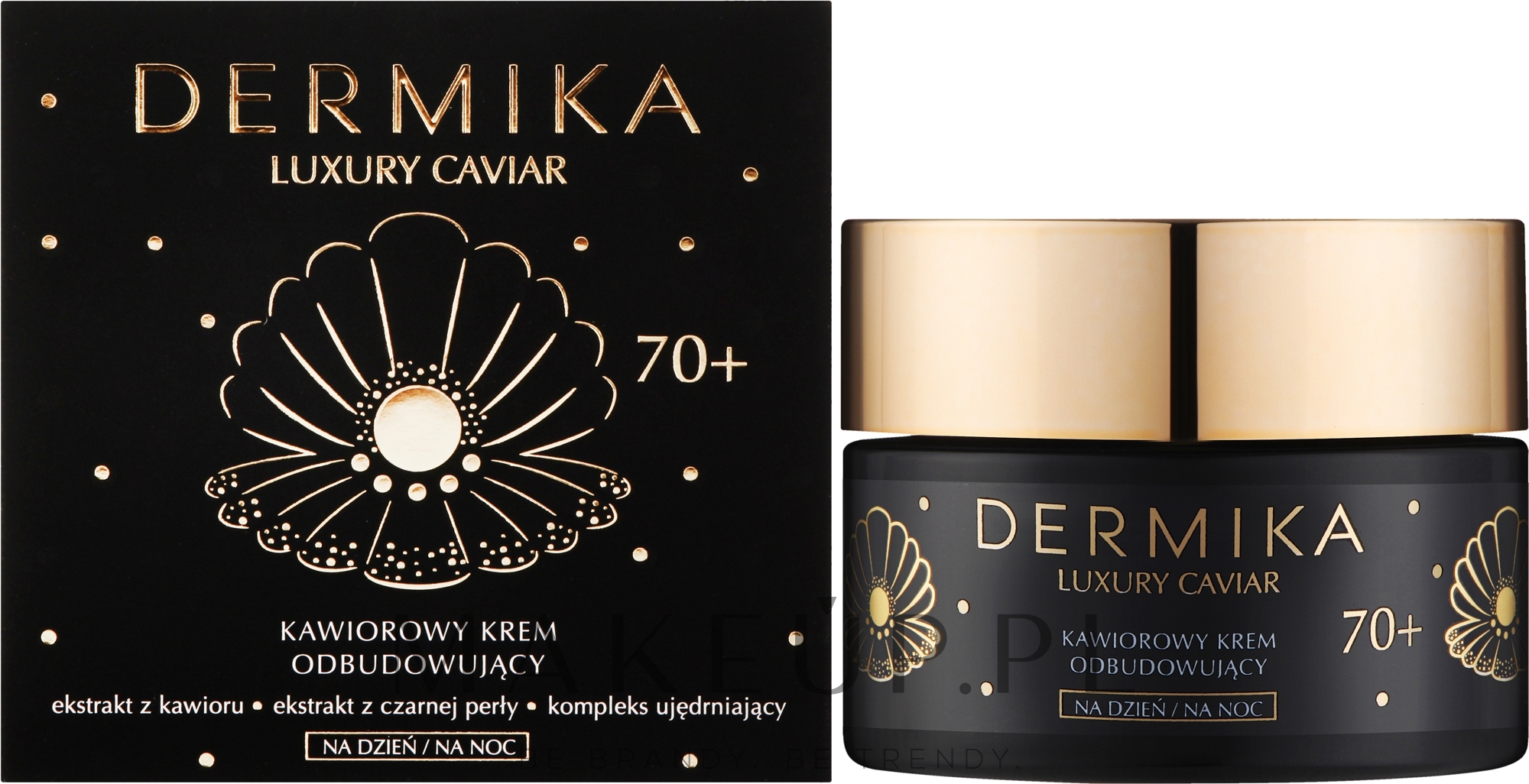 Odbudowujący krem do twarzy na dzień i na noc - Dermika Luxury Caviar 70+ — Zdjęcie 50 ml