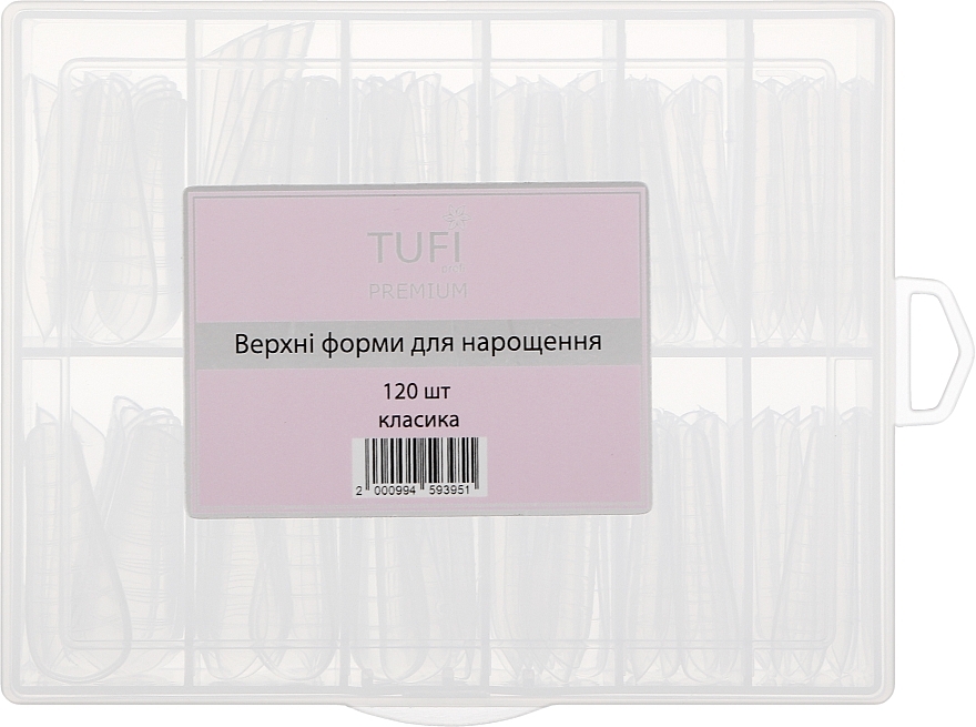Górne formy do przedłużania paznokci, klasyczne, 120 szt. - Tufi Profi Premium — Zdjęcie N1