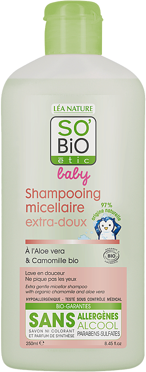 Szampon micelarny dla dzieci - So'Bio Etic Baby Micellar Shampoo  — Zdjęcie N1