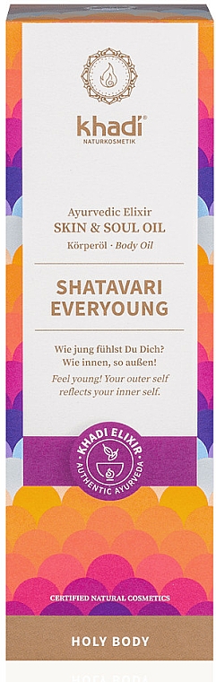 Odmładzający olejek do ciała - Khadi Ayurvedic Elixir Skin & Soul Oil Shatavari Everyoung — Zdjęcie N3