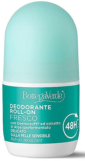 Dezodorant z hiperfermentowanym ekstraktem z aloesu - Bottega Verde 48H Roll-On Deodorant With Dermosoft And Hyperfermented Aloe Extract — Zdjęcie N1