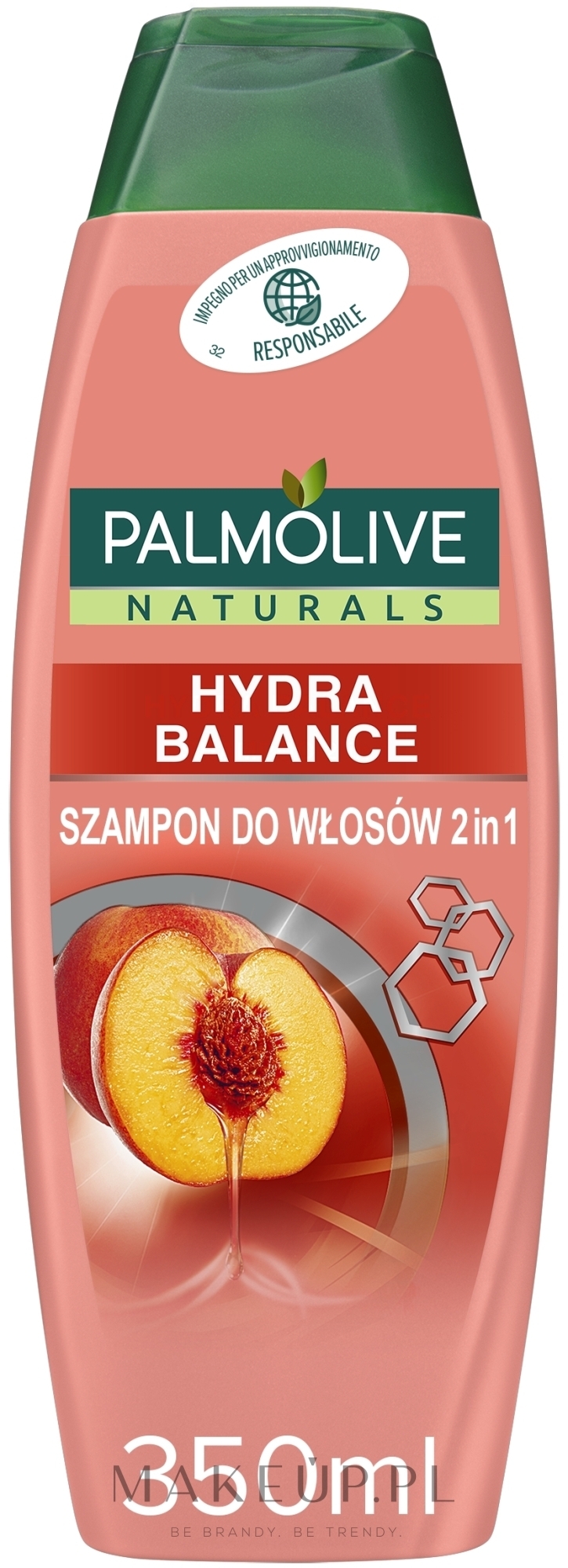 Szampon i odżywka 2 w 1 Brzoskwinia i proteiny jedwabiu - Palmolive Naturals 2 in 1 Hydra Balance Shampoo — Zdjęcie 350 ml